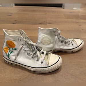 Converse White Floral High-Tops
